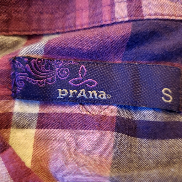 Prana Women's Purple Plaid Shirt size small - Picture 5 of 6